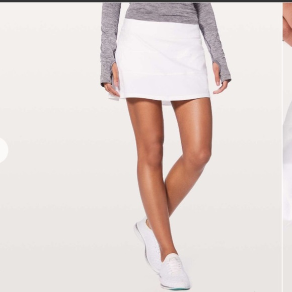 Lululemon Pace Rival Skirt Tall 4 way Stretch 15" White Women's Size 6 - Picture 1 of 8
